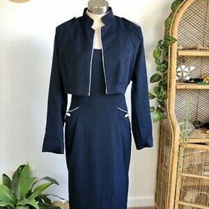 Nautical Navy Dress with Crop Jacket 2X/14